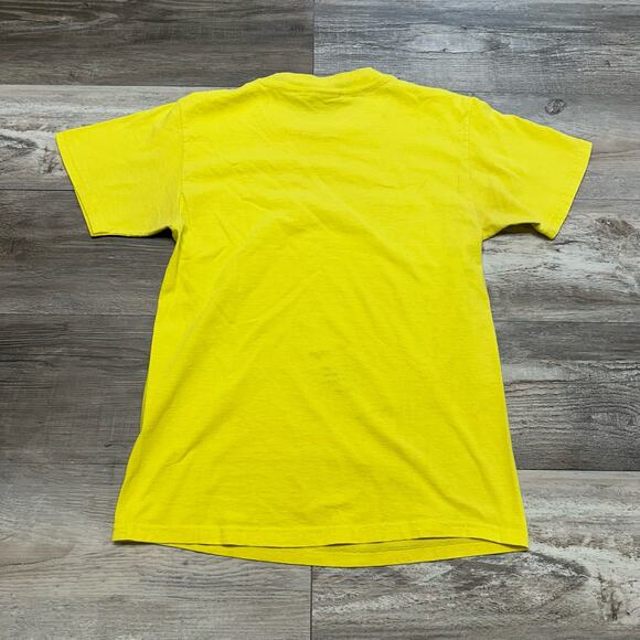Vintage 90s Nike Air Max Brand Logo Swoosh Bright Yellow Mens S‎ Sporty Tshirt - Picture 3 of 8